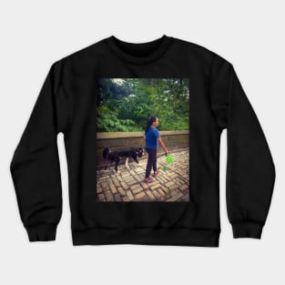 Central Park Dog Walking Manhattan New York City Crewneck Sweatshirt